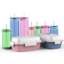 Wholesale OEM Custom Portable Outdoor School Kids 450ML Food Double Layer PP Plastic Lunch Box with Pressure Release Valve