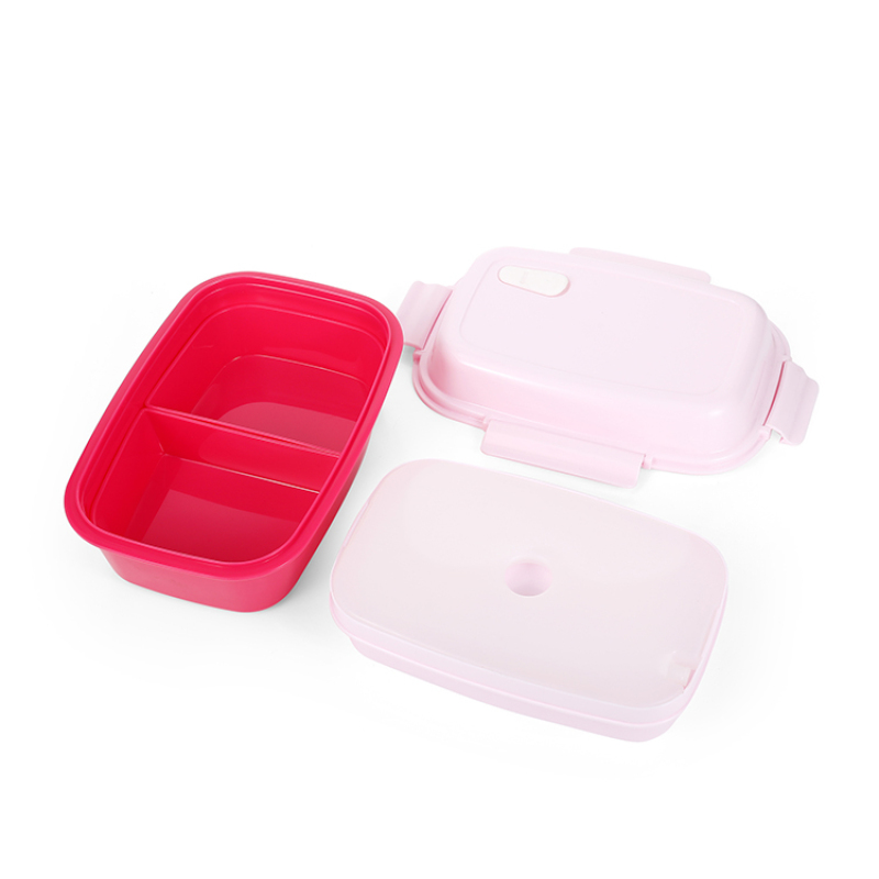 Wholesale OEM Custom Portable Outdoor School Kids 450ML Food Double Layer PP Plastic Lunch Box with Pressure Release Valve