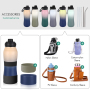 Customized Logo 24 oz Double Wall 304 Vacuum Insulated Thermal Curved Stainless Steel Sports Water Bottle with Straw Lid
