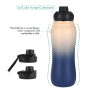 Customized Logo 24 oz Double Wall 304 Vacuum Insulated Thermal Curved Stainless Steel Sports Water Bottle with Straw Lid