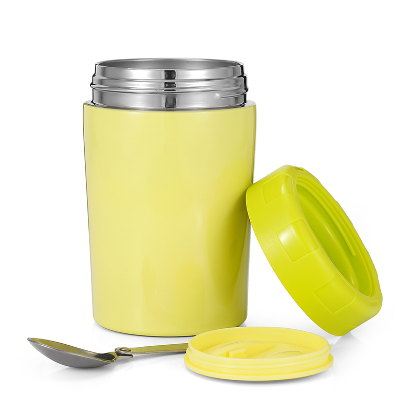 Hot Product 350Ml Printed Thermal Stainless Steel Food Jar Stainless Steel School Kids Lunch Box with plastic spoon