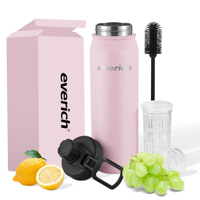 18 25 oz Stainless Steel Flask Tea Infuser Thermos Travel Filtered Fruit Water Bottles Sport Lid