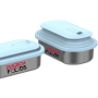 Leak Proof  304 Stainless Steel 2 Compartment Divided Custom Logo Lunch Bento Box With Silicone Retractable Lid