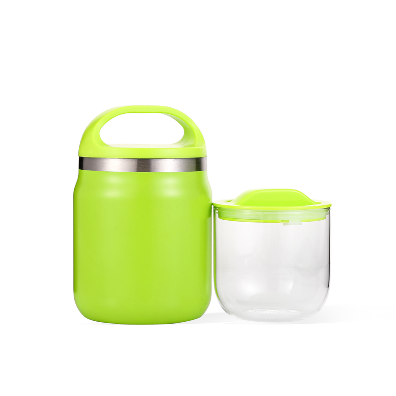 Lunch box Sets 304 Stainless Steel Bento Lunch Box Food Jar with Tritan and Glass Storage Box for Kids Aldults