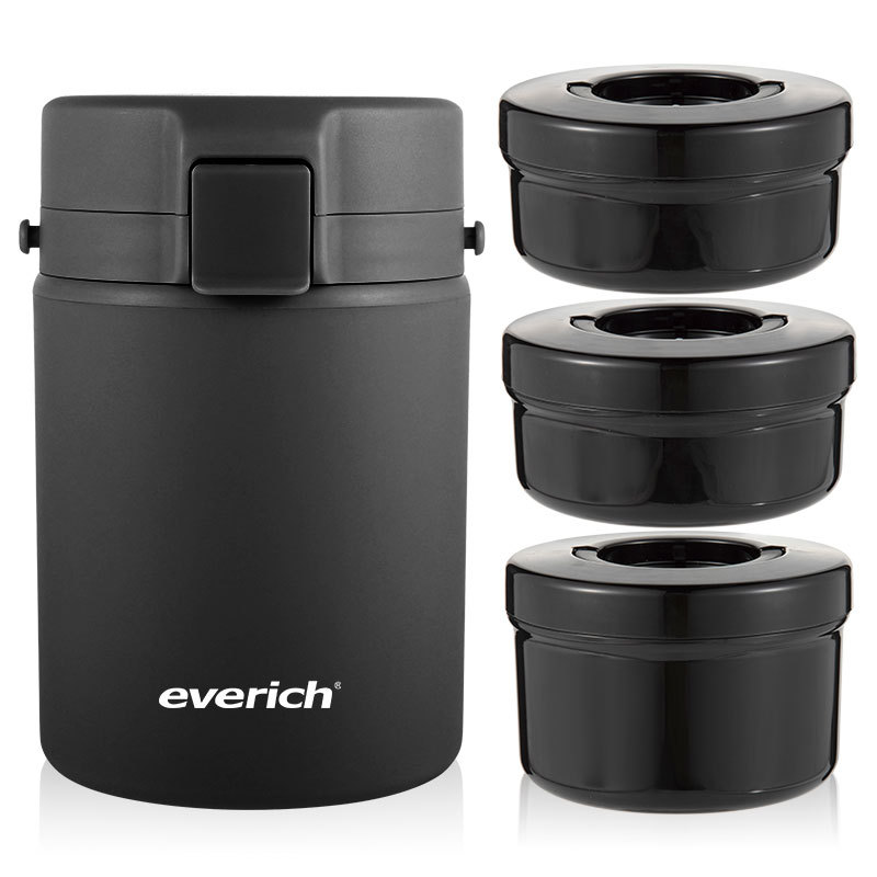 ODM Design Round Bento Plastic Large Lunch Jar Portable Food Jar 3 Layer Lunch Box With Handle for Men Women Picnic