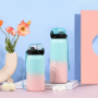 400/550/750/1200ml Custom Logo Gradient Colors Powder Coated Double Wall 304 Stainless Steel Thermos Water Bottle with Straw Lid