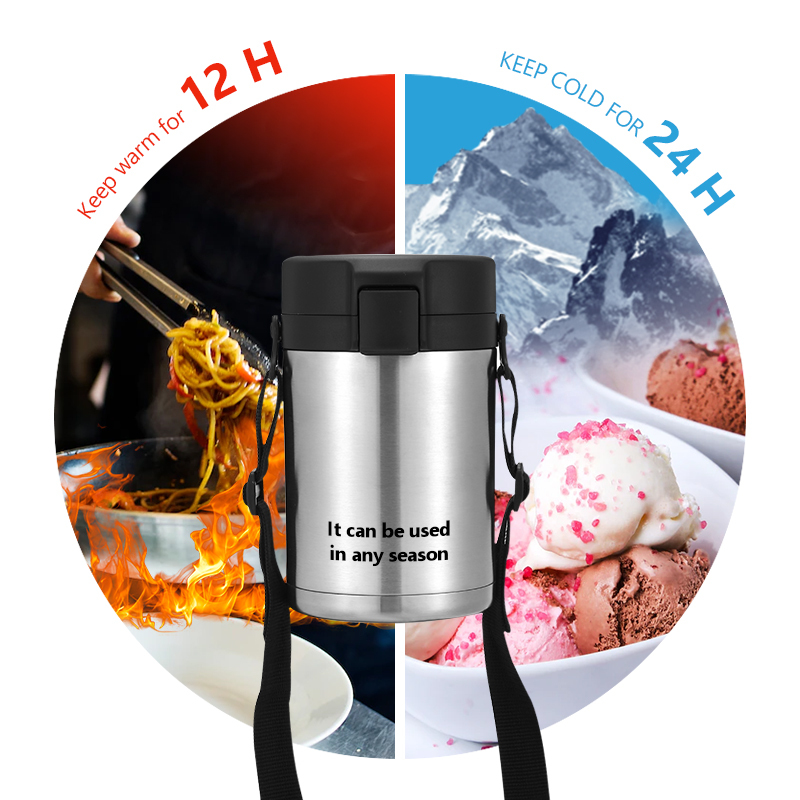 1220ml Vacuum Insulated Stainless Steel Lunch Container for Salad Hot Food Wide Mouth Airtight Soup Thermal Food Jar