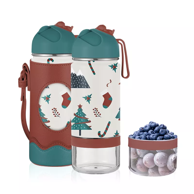Everich ODM Customized Logo Double Wall 304 Stainless Steel Insulated Vaccum Water Bottle With Handle Tritan Storage Bottom