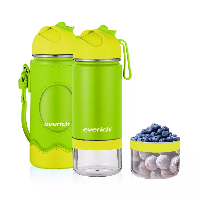 Everich ODM Customized Logo Double Wall 304 Stainless Steel Insulated Vaccum Water Bottle With Handle Tritan Storage Bottom