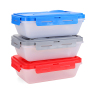 Customization BPA Free Colorful Two Compartment ABS Lunch Box Bento Food Containers with Plastic Fork and Spoon
