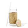 20oz Soft Cork Covered Borosilicate Glass Bottle With Bamboo Lid Eco-friendly Drinkware With Straw
