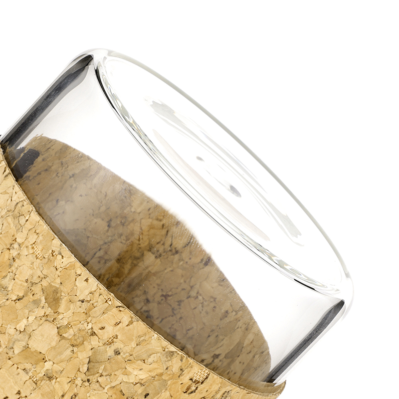 20oz Soft Cork Covered Borosilicate Glass Bottle With Bamboo Lid Eco-friendly Drinkware With Straw