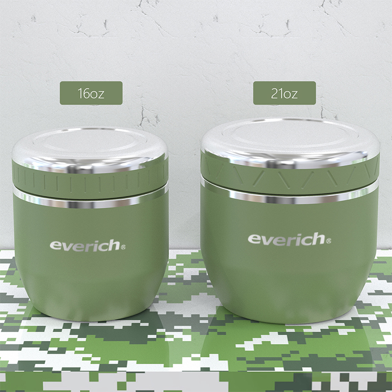 New Arrival 16/21 oz Stainless Steel Lunch Boxes with Glass Nesting Bowls Triple-Layered Vacuum Insulated Food Containers