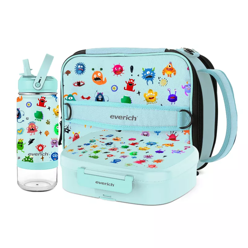 Environmental Protection Children ABS 100% Leakproof Four Compartments Custom Print Lunch Box food Bento Lunch Box for Kids