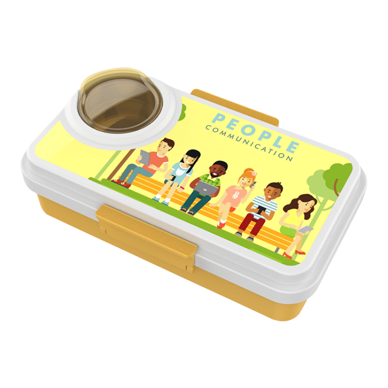 Microwavable Cute Pattern Salad Sauce Box School Food Containers Leakproof Plastic Bento Lunch Box For Kids