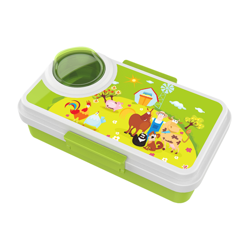 Microwavable Cute Pattern Salad Sauce Box School Food Containers Leakproof Plastic Bento Lunch Box For Kids