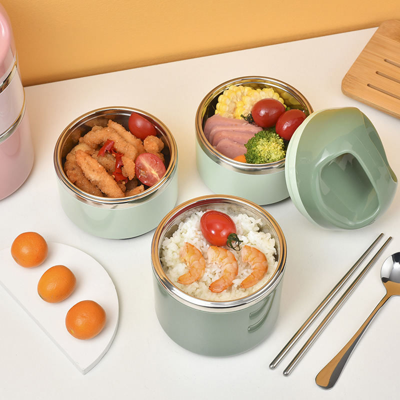 Keeping Food Warm Home Vacuum Insulated Bento Bpa-Free Ss304 Food Containers Bag Portable Cutlery Snack Lunch Box Set for Adults