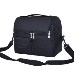 600D oxford fabric double deck waterproof insulated thermal cooler lunch bag with pockets for work school 600D oxford fabric double deck waterproof insulated thermal cooler lunch bag with pockets for work school