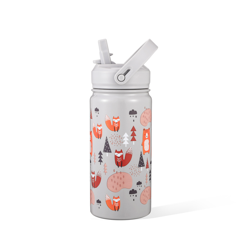 Custom Color Bpa Free 10oz 14oz ODM Keep Warm Thermal Children Tumbler Stainless Steel Kids Water Bottle School with Flip Top