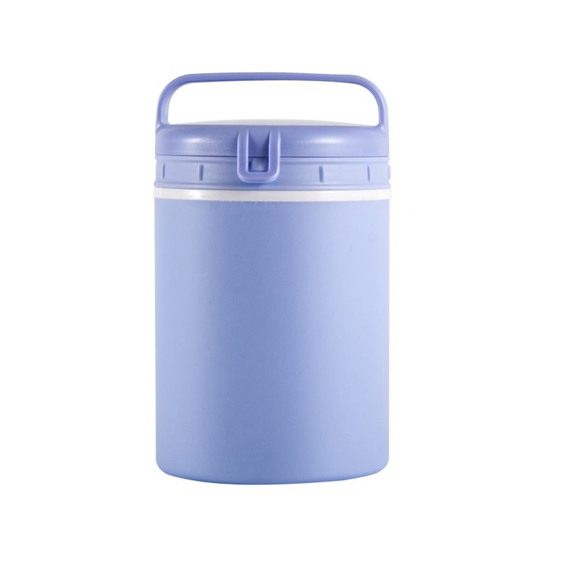 2021 Food Grade Portable Insulated two inner bowls Round Plastic Lunch Box with cutlery set