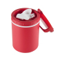 2021 Food Grade Portable Insulated two inner bowls Round Plastic Lunch Box with cutlery set