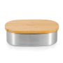 Food Container Bento Lunch Box 600ml Factory Supply Oval-shaped Stainless Steel with Bamboo Lid Storage Boxes & Bins Metal 1-3L