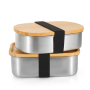 Food Container Bento Lunch Box 600ml Factory Supply Oval-shaped Stainless Steel with Bamboo Lid Storage Boxes & Bins Metal 1-3L