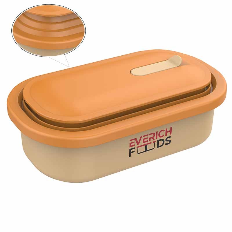 33 oz Stainless Steel Tiffin Container Stretch Space Lunch Box with Silicone Lid Extendable
