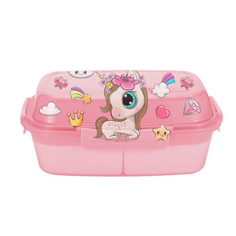 New arrival eco friendly children lunch box food container plastic 3 compartment lunch bento boxes for kids