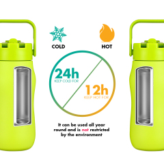 Water Bottle with Chug Lid Vacuum Insulated Stainless Steel Metal Thermos Bottles Reusable Leak Proof BPA-Free Flask