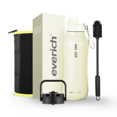 Water Bottle with Chug Lid Vacuum Insulated Stainless Steel Metal Thermos Bottles Reusable Leak Proof BPA-Free Flask