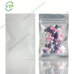 One Side Clear Mylar Bag Smell Proof Releasable Plastic Pouch with Zipper Packing Tea Jerky Snack Sweets Sample Bag