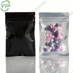 One Side Clear Mylar Bag Smell Proof Releasable Plastic Pouch with Zipper Packing Tea Jerky Snack Sweets Sample Bag