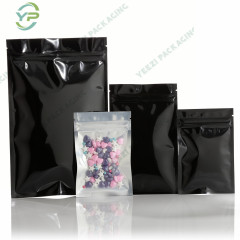 One Side Clear Mylar Bag Smell Proof Releasable Plastic Pouch with Zipper Packing Tea Jerky Snack Sweets Sample Bag