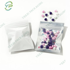 One Side Clear Mylar Bag Smell Proof Releasable Plastic Pouch with Zipper Packing Tea Jerky Snack Sweets Sample Bag