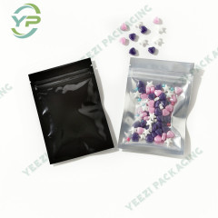 One Side Clear Mylar Bag Smell Proof Releasable Plastic Pouch with Zipper Packing Tea Jerky Snack Sweets Sample Bag