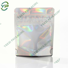 3.5g Reusable Holographic Mylar Bag Smell Proof Releasable Plastic Pouch with Child Resistant Zipper