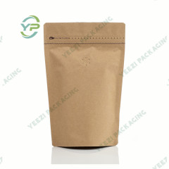 250g Stand Up Matt Kraft Coffee Packaging Bag with Valve and Rip Zipper