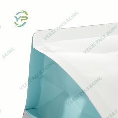250g Matte White Box Block Bottom Bag with Coloured Sides, Valve and Rip Zipper