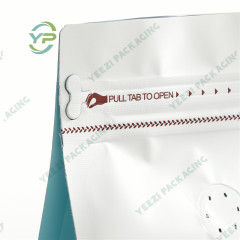 250g Matte White Box Block Bottom Bag with Coloured Sides, Valve and Rip Zipper