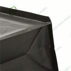 250g Black Kraft Paper Flat Block Box Bottom Coffee Packaging Bag with Valve and Rip Zipper