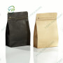 250g Matt / Kraft Paper Block Box Bottom Coffee Packaging Bag with Valve and Rip Zipper