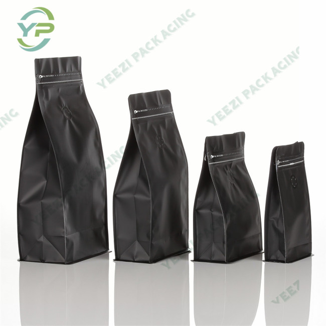 100g Matt / Kraft Paper Block Flat Box Bottom Coffee Packaging Bag with Valve and Rip Zipper 100g Matt / Kraft Paper Block Flat Box Bottom Coffee Packaging Bag with Valve and Rip Zipper