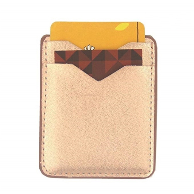 Gold & Black PU Cell Phone Wallet Card Holder