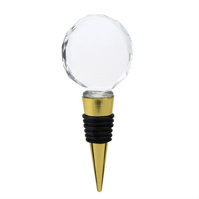 Golden Plated Zinc Alloy Crystal Wine Stopper