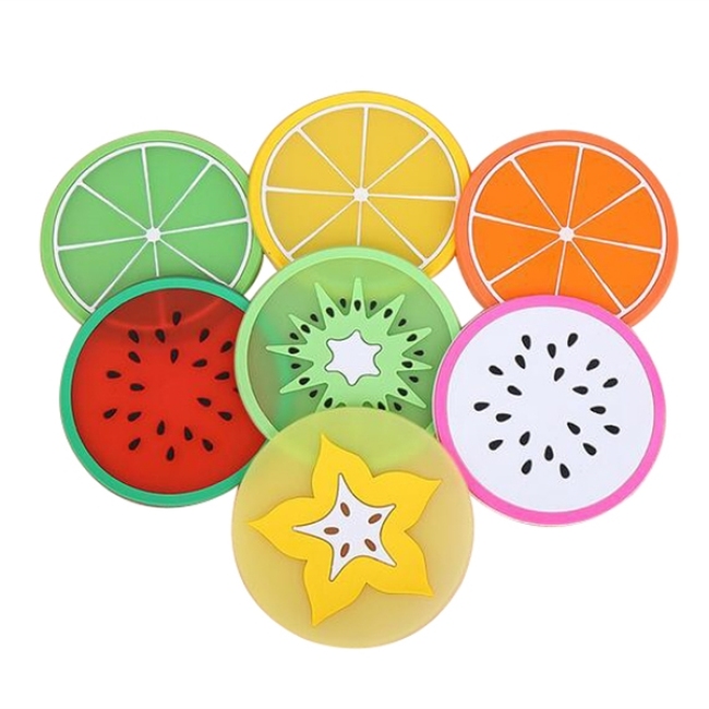 Non-Slip Silicone Fruit Drink Coasters