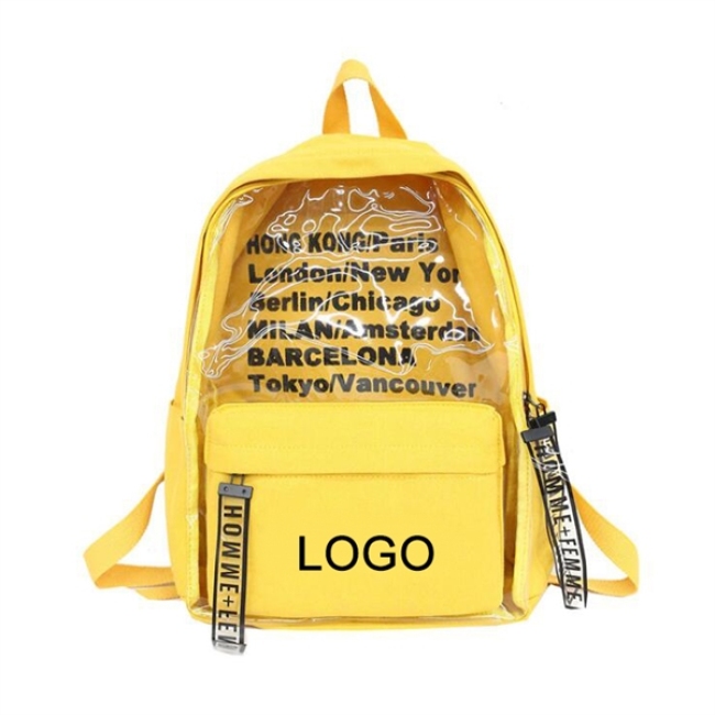 Lightweight Cool Backpack for School Half Clear Shoulder bag