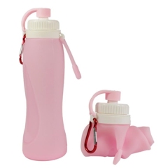 500ml Travel Collapsible Silicone Bottle Sports Water Cup