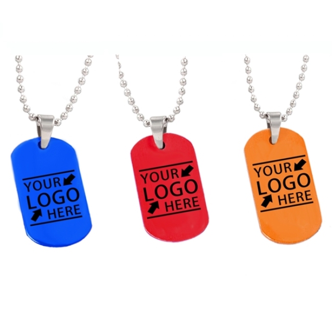 Engraved Color Dog Tag Necklace