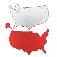 America Map Mould Stencil Cut Dies for DIY